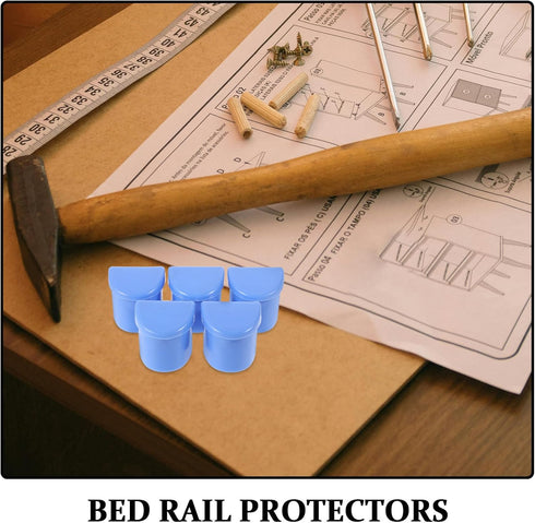ZUNOXAZ 10pcs Handrail End Cap for Bed, Bedside Guardrail Protective Bumper, Plastic Bed Frame End Caps Enhance Safety