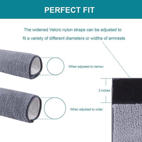 2 Pcs Wheelchair Armrest Pads Covers, Comfortable and Protective for Wheelchairs and Office Chairs (Size: M)