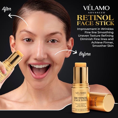 VELAMO ADVANCED Retinol Face Stick, Reduce Fine Lines and Uneven Texture, Anti-Aging Cream, 8 g/0.28 OZ