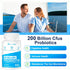200 Billion CFUs, 120 Capsules, 12 Strains Probiotics for Women Men, Daily Supplement with 3 Prebiotics, Shelf Stable