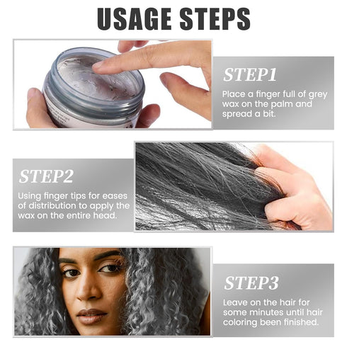 SOVONCARE Sliver Gray Temporary Hair Color Wax, Washable Gray Hair Dye for Men & Women, 4.23 oz