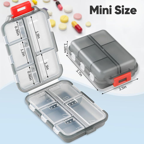 WLU 4 Pack Travel Pill Organizer Small Pill Case Pocket Pill Box Portable Medicine Organizer Box with Lables and Pill