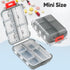 WLU 4 Pack Travel Pill Organizer Small Pill Case Pocket Pill Box Portable Medicine Organizer Box with Lables and Pill