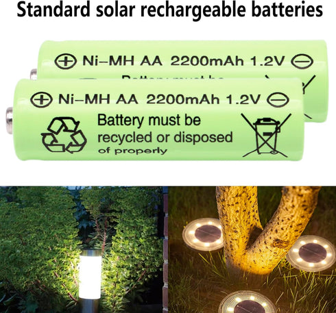 AA Batteries 2200mAh High Capacity Precharged NI-MH, 1.2V Double A Long Lasting for Toys, Remote Controls