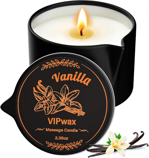 VIPwax Soybean Wax Warming Massage Oil Candle for Stress Relief and Skin Moisturizing,