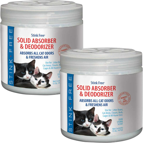 Cat Solid Deodorizer, Rainstorm Scent Air Freshener, 15 oz, 2 Pack, Odor Eliminator for Bathroom, Bedroom