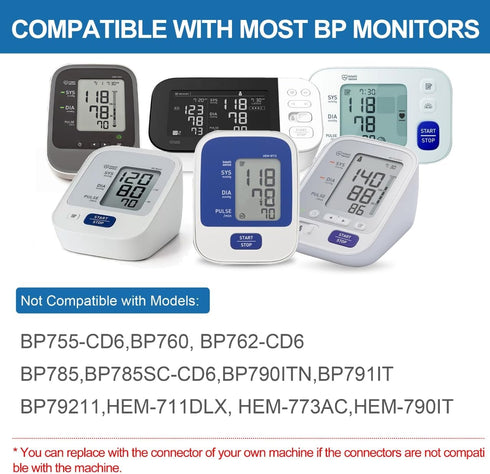 Full-Size Blood Pressure Replacement Cuffs - 5.9-9.5 & 9-21 Inches, Compatible with Omron and Other Brands (Cuffs Only)