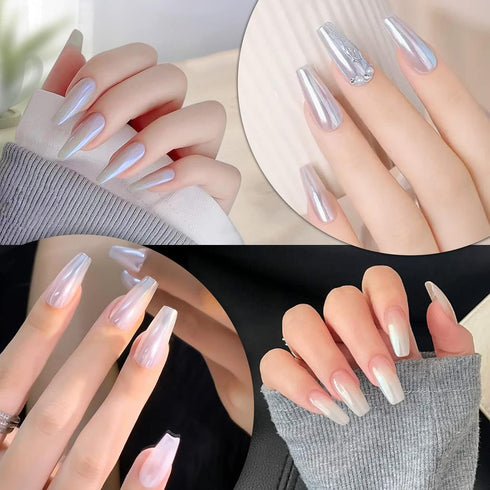 Artdone Chrome Nail Powder, Metallic Mirror Glitter Effect Pigment for Gel Polish Nail Art Decoration
