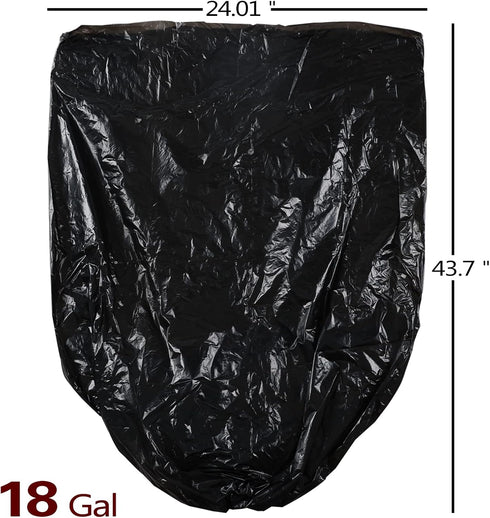 18 Gallon Large Trash Bags, Black Garbage Bags, 1 Roll/100 Counts