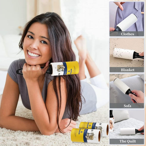 WulaWindy Lint Roller Pet Hair Remover, Extra Sticky Lint Remover Rollers for Clothes, Sofa, Carpet, Pet Hair Dirt