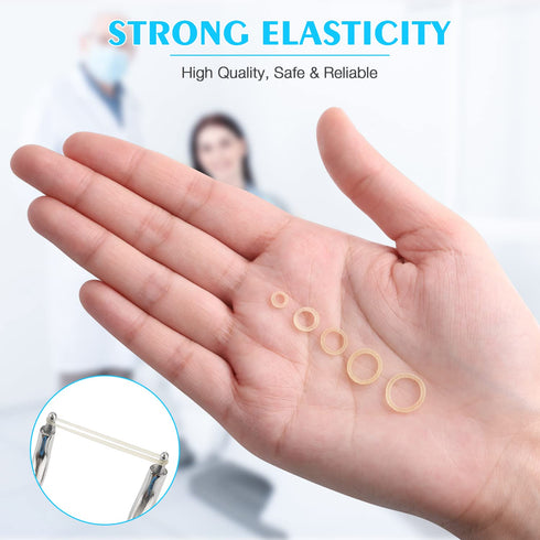 ANNWAH 500 pcs Rubber Bands for Braces, Heavy Rubber Traction Bands 1/8" (100 Pieces/Pack) for Chipmunk