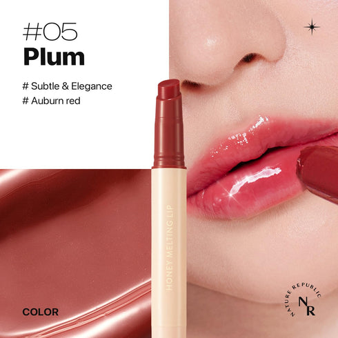 Nature Republic HONEY MELTING LIP (05 PLUM) K-BEAUTY, Lip Plumper, Tint, Balm, Glow