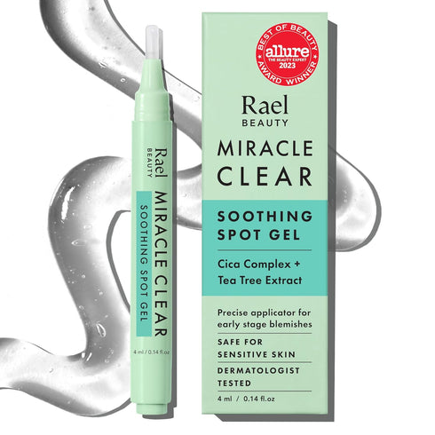 Rael Acne Spot Treatment | Miracle Clear Soothing Gel Pen for Acne, Pimple & Blemish Treatment | Korean Skincare (0.14