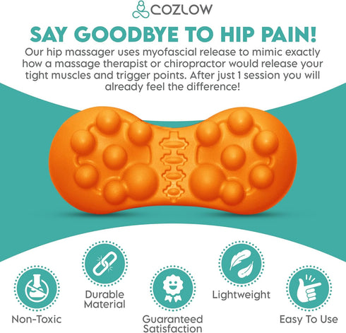 Hip Massager for Psoas Release, Extra Firm Sciatica Pain Relief Trigger Point Massage Tool