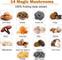 14 Mushrooms Supplement 120 Capsules - Immune System Booster & Nootropic Brain Supplement with Black Pepper