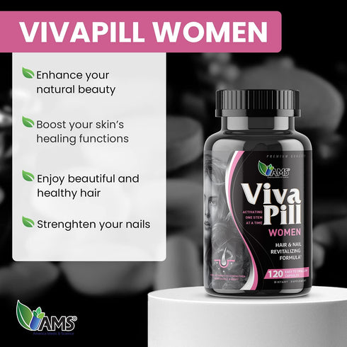 America Medic & Science VivaPill for Women (120 Capsules) Vitamins for Hair, Skin, Nails | Revitalizing Formula with