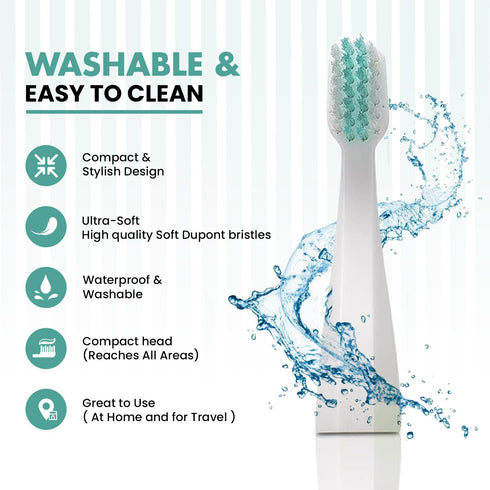 Ayurvedic Quick Sonic Toothbrush Head Replacement for Adults, DailyClean Toothbrush, 2 Count
