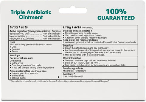 (4 Pack) Globe Triple Antibiotic First Aid Ointment, 1 oz, 24-Hour Infection Protection for Wound Care