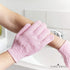 Temple Spring Exfoliating Gloves - Rayon Bamboo Bath Gloves for Shower, Pink, Dead Skin Remover