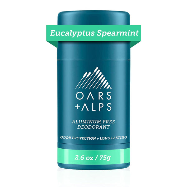 Oars + Alps Aluminum Free Deodorant for Men and Women, Vegan Eucalyptus Spearmint, 1 Pack, 2.6 Oz