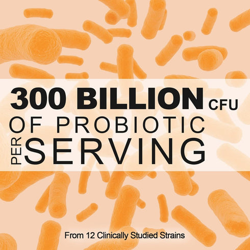 300 Billion CFU Probiotics - Probiotics for Women and Men, 12 Strains Plus Prebiotic for Immune & Digestive Health