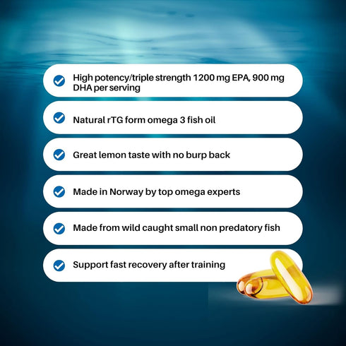 Super Omega-3 Max Fish Oil, 2400 mg Omega 3, High Potency with EPA and DHA, Lemon Flavor, 30 Servings