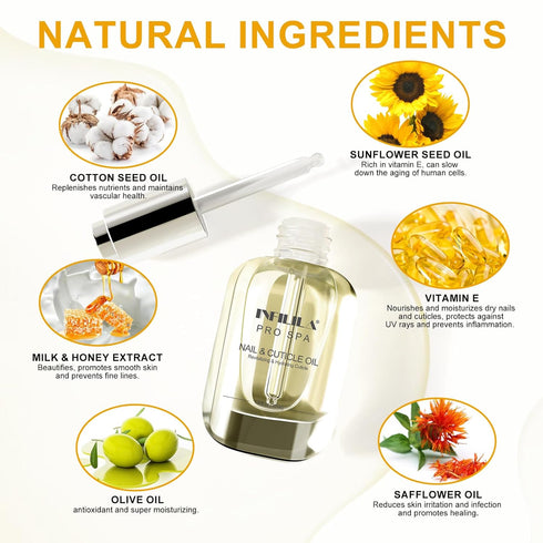 NXJ INFILILA Cuticle Oil 30ml for Nails, Hydrating Nail Oil for Growth and Strength, Simple Natural Ingredients (Milk &