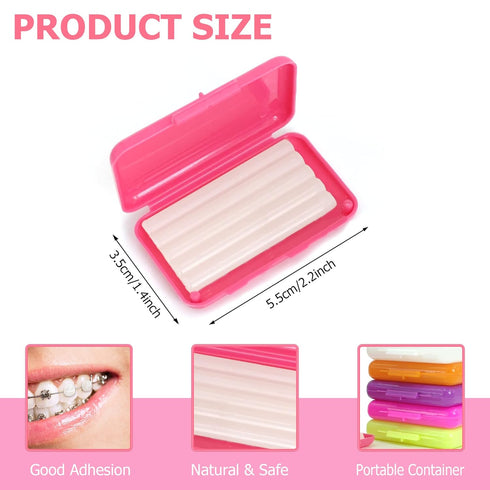 Orthodontic Wax for Braces, Safe Food Grade Dental Care Wax for Retainer Wearers (6 Pcs)