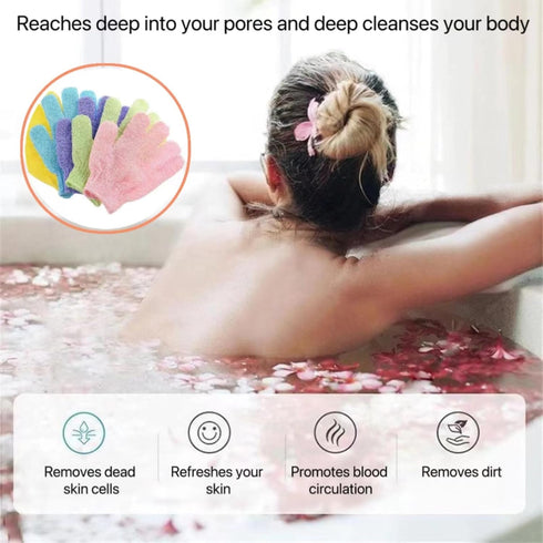 12 Pcs Deep Scrubbing Exfoliating Bath Gloves, Dead Skin Shower Gloves for Men and Women Spa Massage