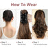 Ponytail Extension Clip in Claw, 18" Curly Wavy Pony Tails Clip-on Hairpiece for Women, Ash Blonde