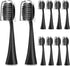 YUNCHI Replacement Toothbrush Heads for Burst Electric Toothbrush, Soft Charcoal Bristles, 10 Count, Black