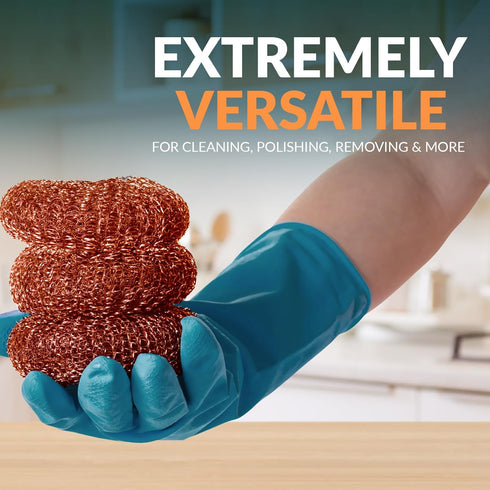 PAMI Heavy-Duty Copper Scrubbing Pads, Copper Wool Pad Dish Scrubbers for Kitchen & Bathroom