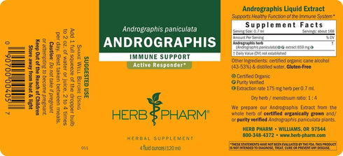 Immune 4 Herb Pharm Andrographis Liquid Extract for System Support - Ounce