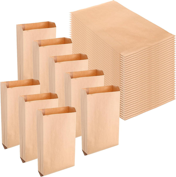100 PCS Brown Wax Paper Bags, Lawn Bags, Tampon Disposal for Bathroom, 7.5 x 10 Inch, Mini Paper Bags