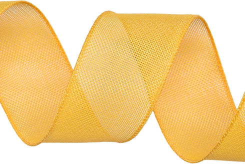 Burlap Yellow Wired Ribbon, 2 1/2 inch 10 Yard, Jute Ribbon for Decoration Bows Craft Gift Wrapping Wreath Sewing by Ribest
