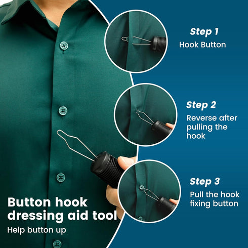 LAINIUTE 2 2 1 Stocking Aid with Pcs in Button Hook and Zipper Pull for Putting Stockings Easy On and Off for Seniors