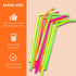 Jacent Flexible Disposable Drinking Straws, 125 Count Neon Bendy Plastic Straws for Summer Drinks & Crafts