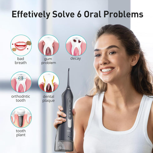 COSLUS Water Dental Flosser Teeth Pick: Portable Cordless Oral Irrigator for Teeth Cleaning