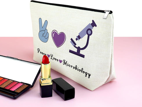 Microbiology Gifts for Women | Makeup Bag for Laboratory Technician and Biology Teacher Appreciation