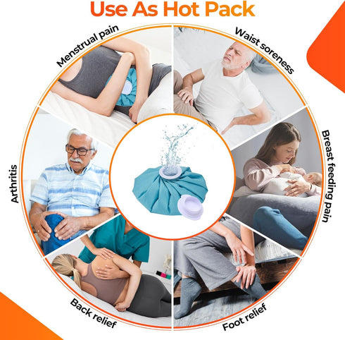 Ice Pack for Injuries Reusable: Ohuhu 3 Packs Ice Cold Packs for Hot & Cold Therapy Pain Relief (Light Blue)