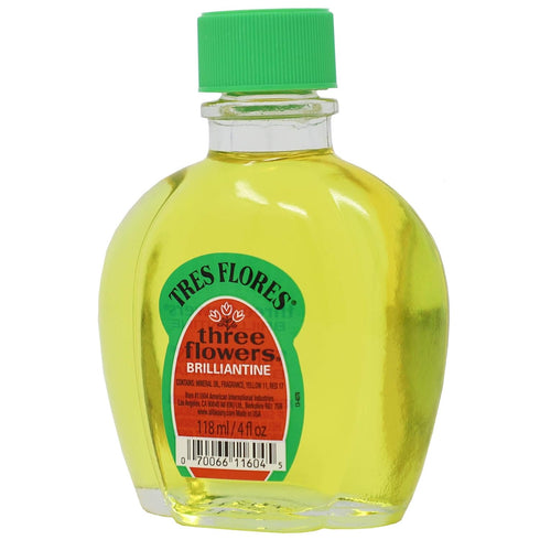 Three Flowers Brilliantine Men Hair Styling Oil, Anti-Frizz, 2-Pack of 4 FL Oz Bottles