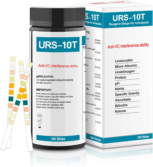 Urine Test Strips URS 10-in-1, 10 Parameters UTI Test Strips, Ketone Test Strips, 100 CT for Urinalysis