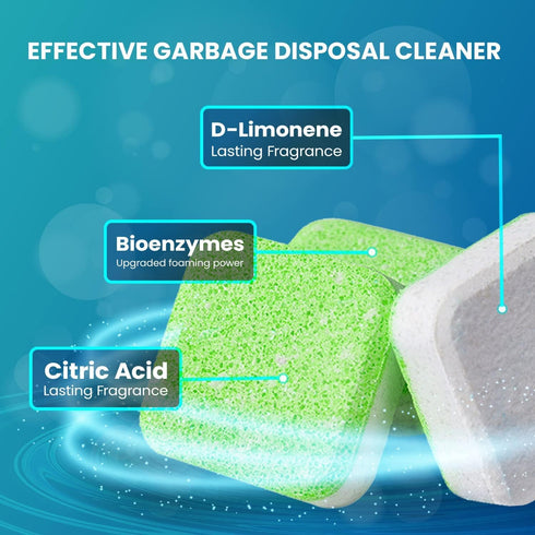 Maravello Garbage Disposal Cleaner, 28 Tablets - Sink Foaming Freshener Pods with Apple Fresh Formula