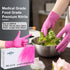 FINITEX Pink Nitrile Disposable Latex Free Gloves - 3.5mil 100PCS Powder Free Latex Free Cleaning Medical Exam Food Gloves