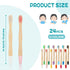 24 Pcs Kids Bamboo Toothbrushes Soft Bristles BPA Free Wood Toothbrush Bulk Colorful Wooden Handles Children's Toothbrush for Toddler Home Travel Teeth Oral Dental Care Individually Wrapped, 5.7 Inch