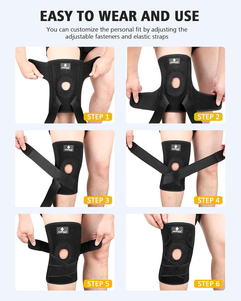 NEENCA Knee Brace for Knee Pain, Adjustable Support with Patella Gel Pad & Side Spring Stabilizers for Arthritis Relief