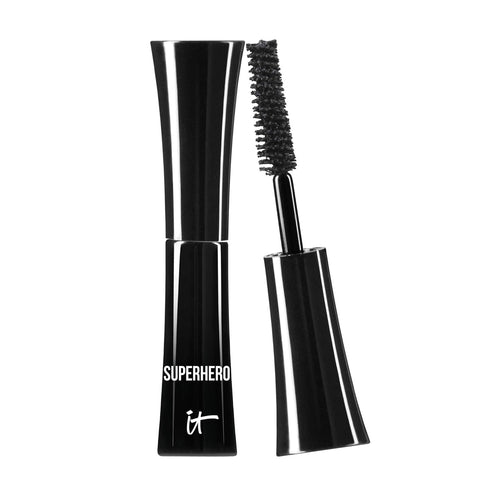 IT Cosmetics Superhero Mascara - Super Elastic Stretch Black Mascara for Volume & Length, Suitable for Sensitive Eyes