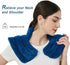 Microwavable Heat Pad for Neck and Shoulders, Weighted Moist Heating Wrap for Pain Relief, Blue