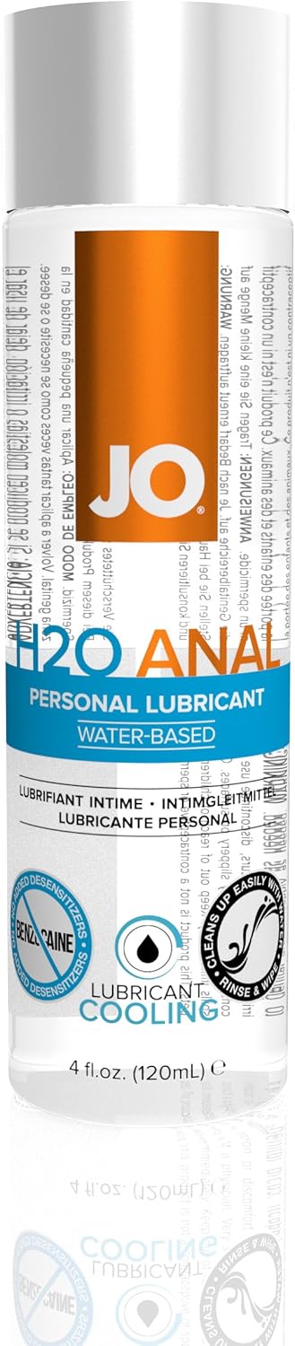 JO H2O Water Based Anal Cooling Personal Lubricant, 4 Ounce Anal Lube