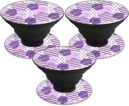 MightySkins Skin for PopSockets (3 Pack) - Purple Pentagon | Unique Vinyl Decal Wrap Cover, Easy to Apply | Made in The